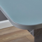Стол обеденный на одной ножке раскладной, 124(154)х75х76, ЛДСП 22мм+закаленое стекло, Серый - Фото 6