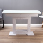Стол кухонный на одной ножке раскладной, 124(154)х75х76, ЛДСП 22мм+закаленое стекло, Белый - Фото 3