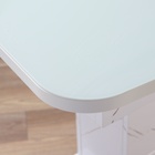 Стол кухонный на одной ножке раскладной, 124(154)х75х76, ЛДСП 22мм+закаленое стекло, Белый - Фото 6