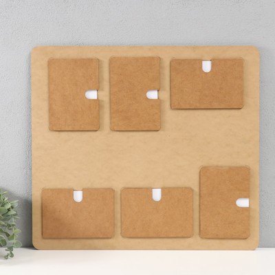 Фоторамка ЛХДФ "Love птички" 46х51 на 6 фото 10x15 см, цв. дуб/белый (пластиковый экран)