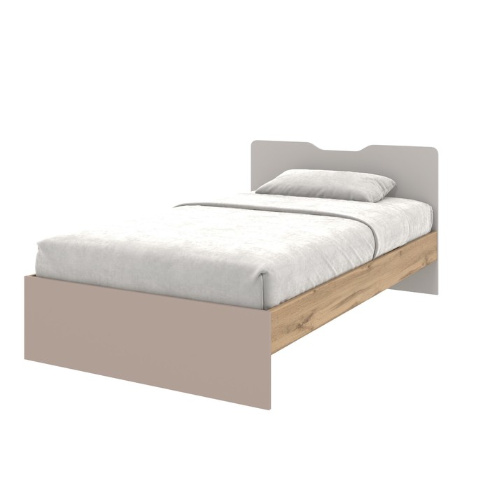 Кровать «Модена», 1200×2000 мм, цвет дуб вотан / кашемир серый / глиняный серый - фото 1928560332