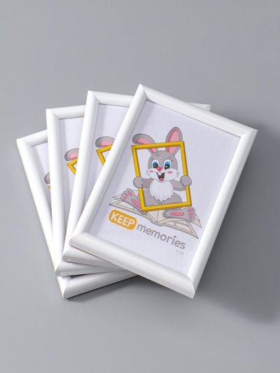 Набор фоторамок для фото 10×15 см «Радуга», 4 шт., белый, (пластиковый экран)