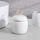 УЦЕНКА Набор аксессуаров для ванной комнаты SAVANNA Monro, 4 предмета (мыльница, дозатор для мыла 450 мл, стакан, баночка), цвет белый - Фото 3