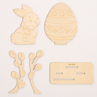 Заготовки для творчества. Роспись по дереву «Пасха: пасхальный кролик»