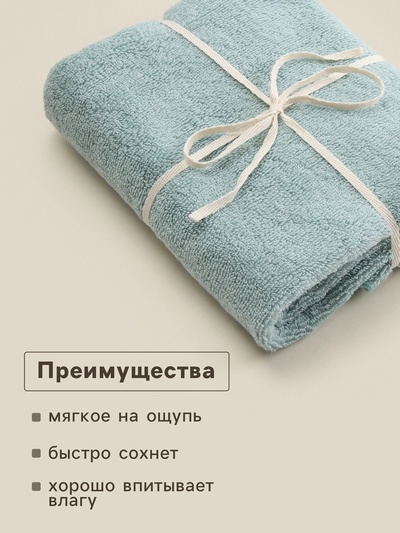 Полотенце махровое SL HOME: Frame «Аззура», 100×180 см, хлопок 100%, бирюзовое