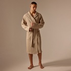 Халат вафельный мужской SL HOME: Basic «Саббиа», размер M, хлопок 100%, коричневый - Фото 1