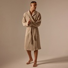 Халат вафельный мужской SL HOME: Basic «Саббиа», размер M, хлопок 100%, коричневый - Фото 3