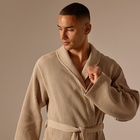 Халат вафельный мужской SL HOME: Basic «Саббиа», размер M, хлопок 100%, коричневый - Фото 4