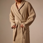 Халат вафельный мужской SL HOME: Basic «Саббиа», размер M, хлопок 100%, коричневый - Фото 5