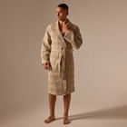 Халат вафельный мужской SL HOME: Chess «Саббиа», размер M, хлопок 100%, коричневый - Фото 3