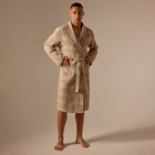 Халат вафельный мужской SL HOME: Chess «Саббиа», размер M, хлопок 100%, коричневый - Фото 4