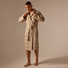 Халат вафельный мужской SL HOME: Chess «Саббиа», размер M, хлопок 100%, коричневый - Фото 8