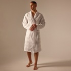 Халат вафельный мужской SL HOME: Chess «Блан де Блан», размер L, хлопок 100%, белый - Фото 7