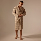 Халат вафельный мужской SL HOME: Chess «Саббиа», размер L, хлопок 100%, коричневый - Фото 1