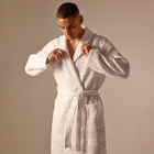 Халат вафельный мужской SL HOME: Chess «Блан де Блан», размер XL, хлопок 100%, белый - Фото 2