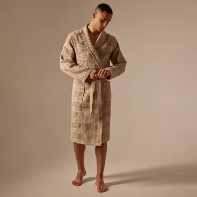 Халат вафельный мужской SL HOME: Chess «Саббиа», размер XL, хлопок 100%, коричневый