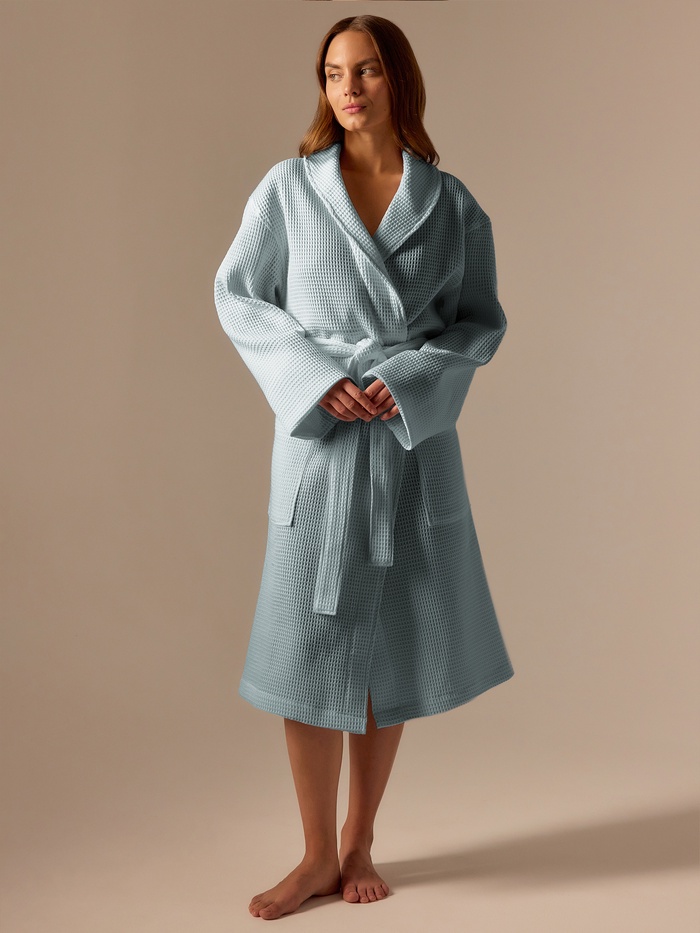 Халат вафельный женский SL HOME: Basic «Аззура», размер 42-44, бирюзовый - Фото 1