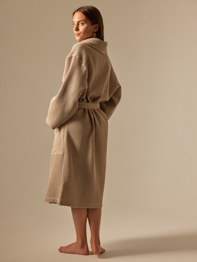 Халат вафельный женский SL HOME: Basic "Саббиа", размер M, 100% хлопок, 300 г/м2
