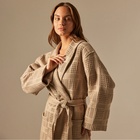 Халат вафельный женский SL HOME: Chess «Саббиа», размер 42-44, коричневый - Фото 2