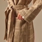 Халат вафельный женский SL HOME: Chess «Саббиа», размер 42-44, коричневый - Фото 4