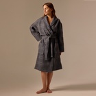 Халат вафельный женский SL HOME: Chess «Гри Сандре», размер 42-44, тёмно-серый - Фото 3