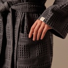 Халат вафельный женский SL HOME: Chess «Гри Сандре», размер 42-44, тёмно-серый - Фото 4