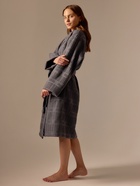 Халат вафельный женский SL HOME: Chess «Гри Сандре», размер 42-44, тёмно-серый - Фото 5