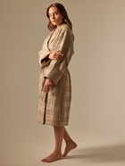 Халат вафельный женский SL HOME: Chess «Саббиа», размер 44-46, коричневый - Фото 5