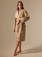 Халат вафельный женский SL HOME: Chess «Саббиа», размер 46-48, коричневый - Фото 1