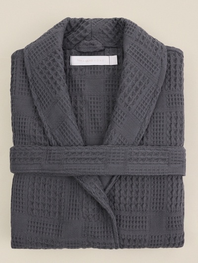 Халат вафельный женский SL HOME: Chess "Гри Сандре", размер L, 100% хлопок, 340 г/м2