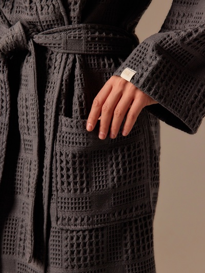 Халат вафельный женский SL HOME: Chess "Гри Сандре", размер L, 100% хлопок, 340 г/м2