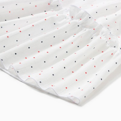 Платье для девочки MINAKU: Cotton collection в горошек, белое, рост 104-110 см