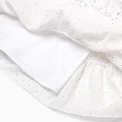 Платье для девочки MINAKU: Cotton collection в горошек, белое, рост 104-110 см