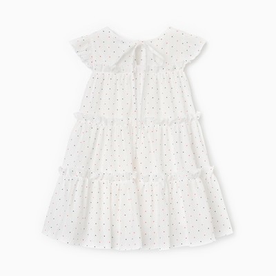 Платье для девочки MINAKU: Cotton collection в горошек, белое, рост 104-110 см