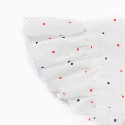 Платье для девочки MINAKU: Cotton collection в горошек, белое, рост 104-110 см