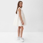 Платье для девочки MINAKU: Cotton collection в горошек, белое, рост 128-134 см - Фото 12