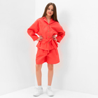 Костюм для девочки (Рубашка и шорты) MINAKU, цвет красный, рост 134 см - Фото 2