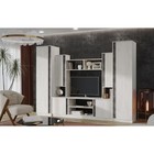 Стенка в гостиную «Атлантида - 5», с шкафами, 2800×510×2016 мм, цвет крафт белый/бетон тёмный - Фото 1