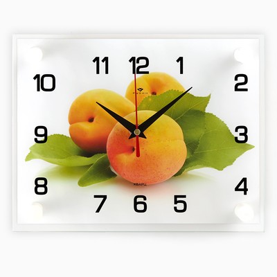 Часы настенные: Кухня, "Персики", бесшумные, 20 х 26 см