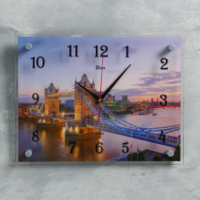 Часы настенные, интерьерные: Город, "Тауэрский мост", бесшумные, 30 х 40 см - Фото 1