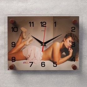 Часы-картина настенные, серия: Люди, "Девушка", плавный ход, 20 х 26 см