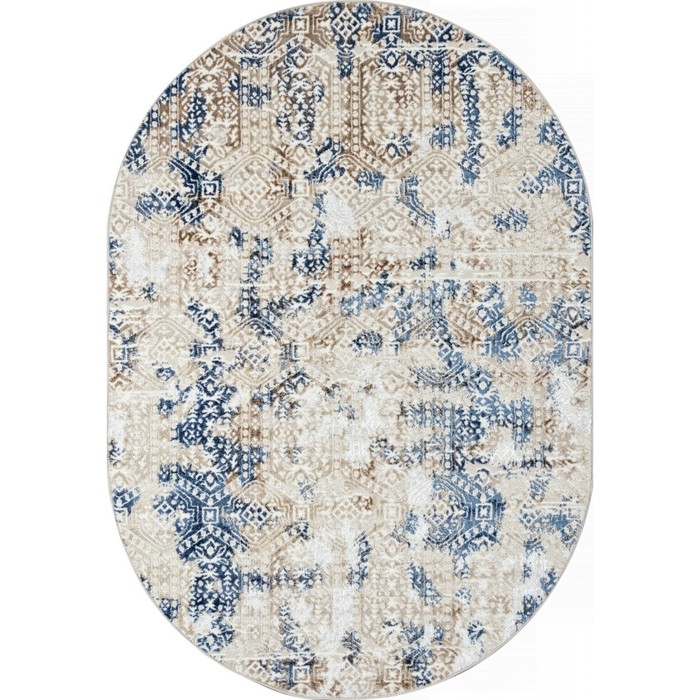 Ковёр овальный Merinos Antep, размер 80x150 см, цвет 630 cream/blue - Фото 1