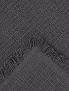 Плед с бахромой «Этель» Waffle, 130×180 см, тёмно-серый - Фото 4