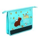 Папка для тетрадей А5, 205 х 240 х 40 мм, молния сверху, пластик/текстиль, Hatber "Реально крутой Капибара" - фото 23960761