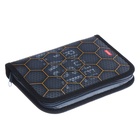 Пенал 1 секция 130 х 190 мм, откидная планка, Hatber "Armor glass", чёрный (объёмный 3D-рисунок) NPn_46067 - фото 24736656