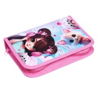 Пенал 1 секция, 140 х 200 х 40 мм, 2 откидные планки, тканевый, Hatber "Слушай музыку!" розовый NPk_74279 - фото 23960863