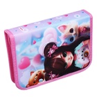 Пенал 1 секция, 140 х 200 х 40 мм, 2 откидные планки, тканевый, Hatber "Слушай музыку!" розовый NPk_74279 - фото 23960864