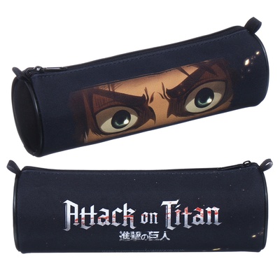 Пенал-тубус мягкий 70×210 мм, Hatber «Атака Титанов» чёрный NPt_60100