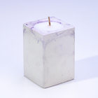 Свеча "Квадрат" в подсвечнике из гипса,5х6см,мрамор с фиолетовыми полосками - фото 23853235