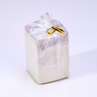 Свеча "Квадрат" в подсвечнике из гипса,5х6см,мрамор с фиолетовыми полосками - фото 23853236